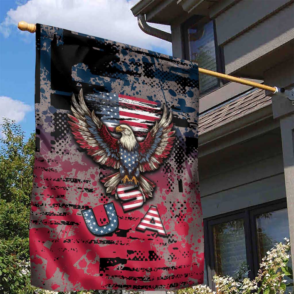 Patriotic Rebel American Garden Flag Grunge USA Eagle Flag - Wonder Print Shop