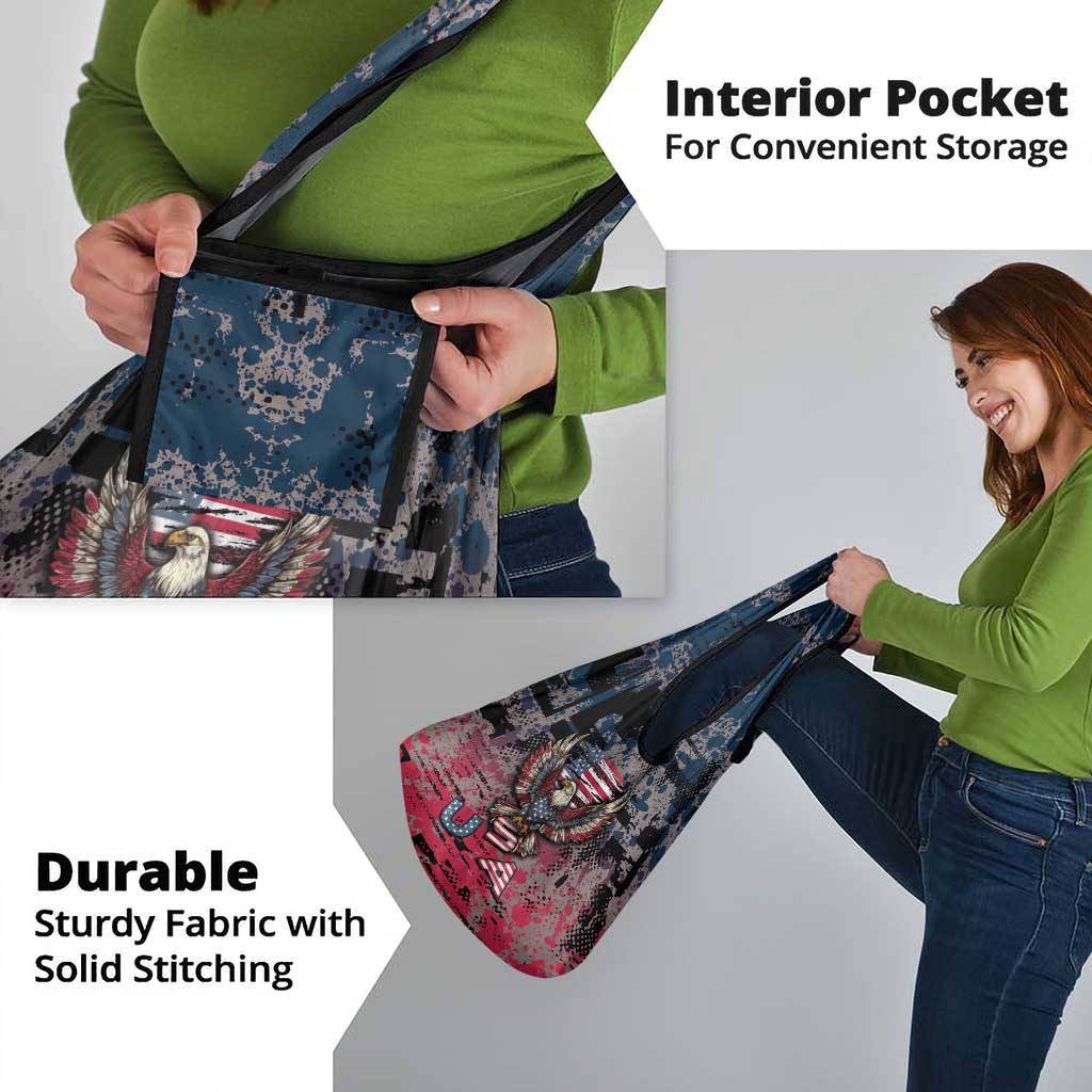 Patriotic Rebel American Grocery Bag Grunge USA Eagle Flag - Wonder Print Shop