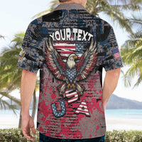 Personalized Patriotic Rebel American Hawaiian Shirt Grunge USA Eagle Flag - Wonder Print Shop