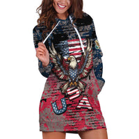 Personalized Patriotic Rebel American Hoodie Dress Grunge USA Eagle Flag - Wonder Print Shop