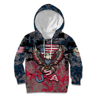 Personalized Patriotic Rebel American Kid Hoodie Grunge USA Eagle Flag - Wonder Print Shop