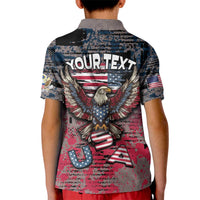 Personalized Patriotic Rebel American Kid Polo Shirt Grunge USA Eagle Flag - Wonder Print Shop