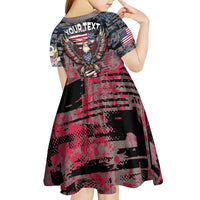 Personalized Patriotic Rebel American Kid Short Sleeve Dress Grunge USA Eagle Flag - Wonder Print Shop