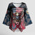 Personalized Patriotic Rebel American Kimono Sleeve Blouse Grunge USA Eagle Flag - Wonder Print Shop