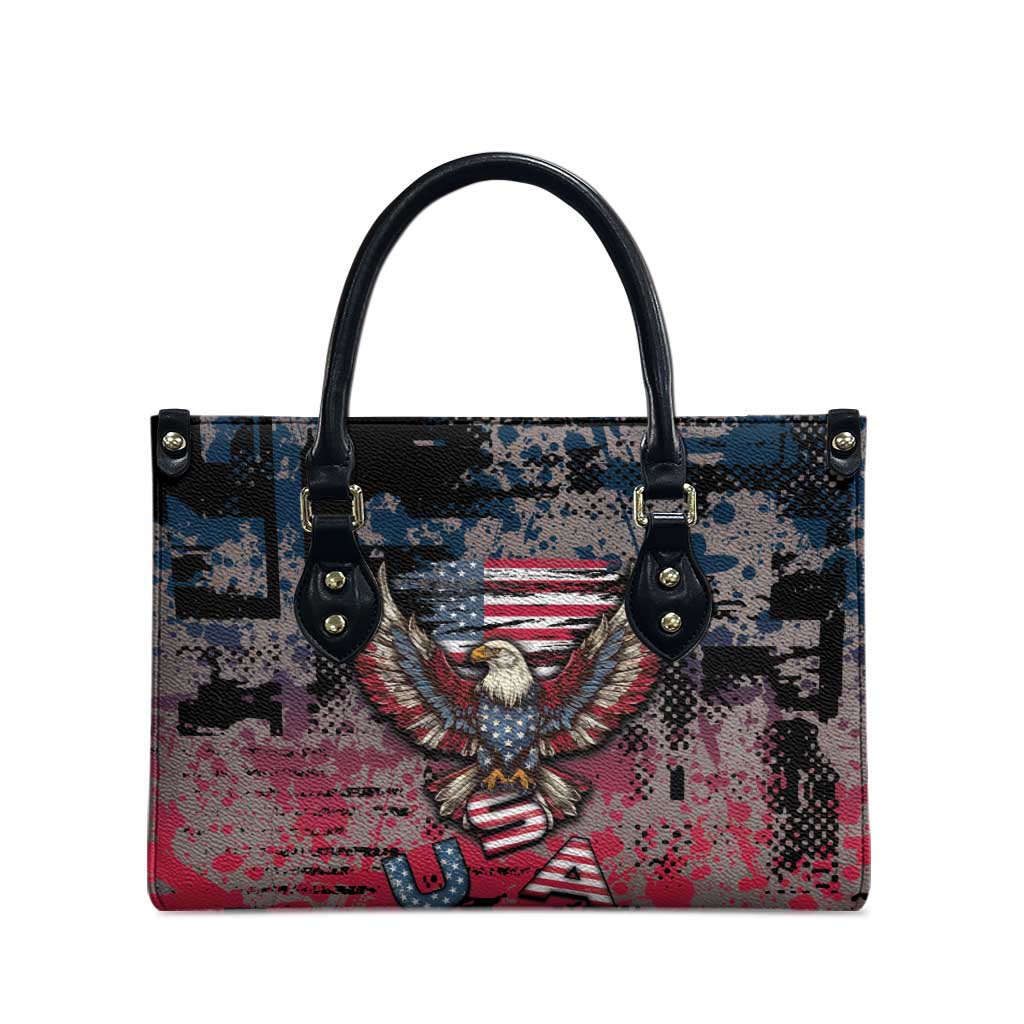 Patriotic Rebel American Leather Bag Grunge USA Eagle Flag - Wonder Print Shop