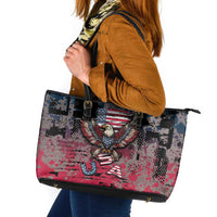 Patriotic Rebel American Leather Tote Bag Grunge USA Eagle Flag - Wonder Print Shop