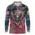 Personalized Patriotic Rebel American Long Sleeve Polo Shirt Grunge USA Eagle Flag - Wonder Print Shop