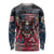 Personalized Patriotic Rebel American Long Sleeve Shirt Grunge USA Eagle Flag - Wonder Print Shop