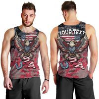 Personalized Patriotic Rebel American Men Tank Top Grunge USA Eagle Flag - Wonder Print Shop