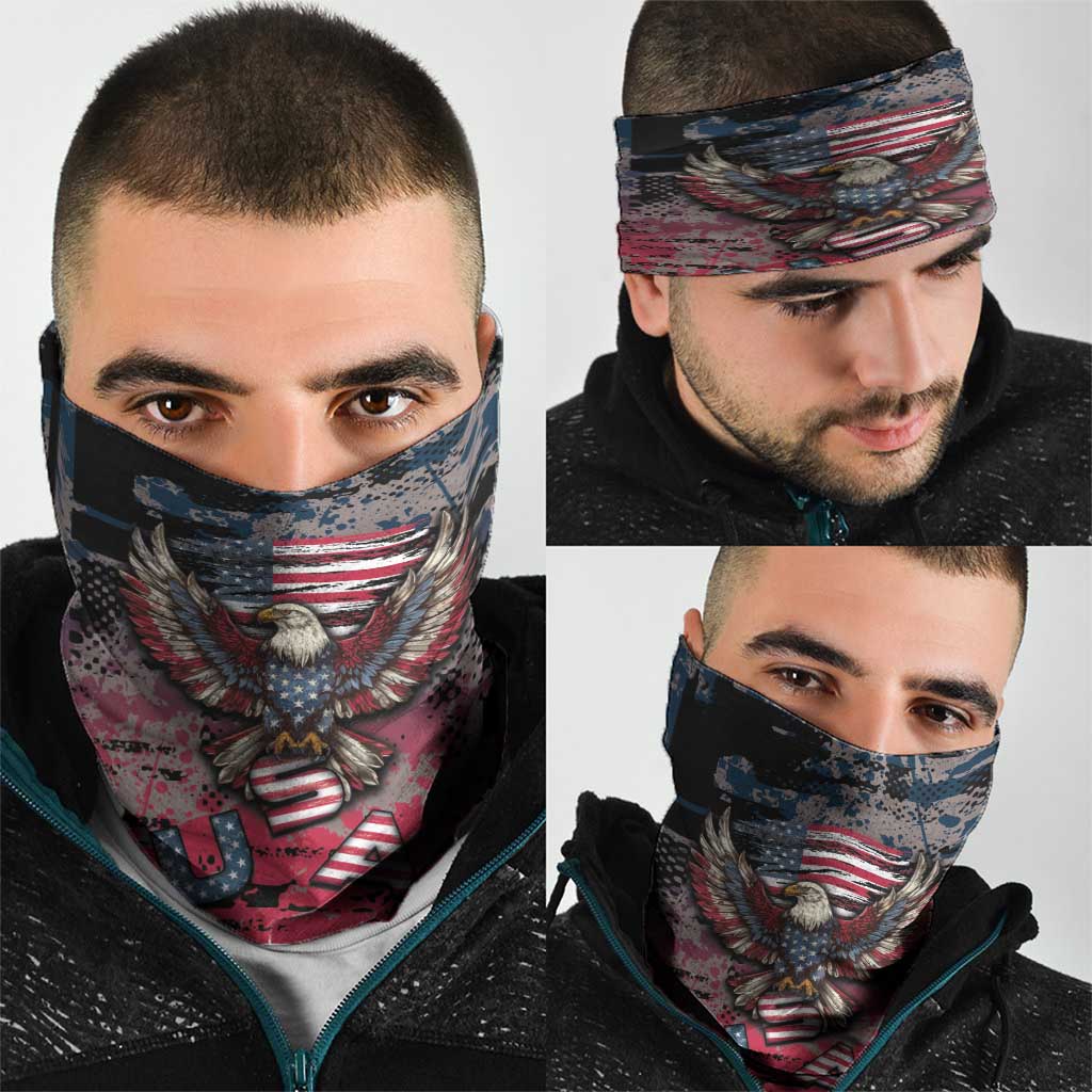 Patriotic Rebel American Neck Gaiter Grunge USA Eagle Flag DT05