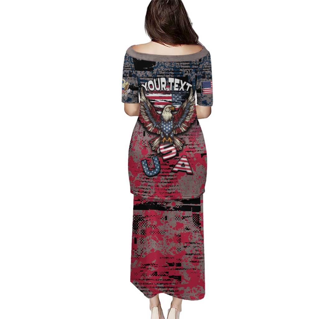 Personalized Patriotic Rebel American Puletasi Grunge USA Eagle Flag - Wonder Print Shop