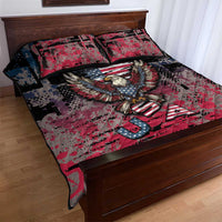Patriotic Rebel American Quilt Bed Set Grunge USA Eagle Flag - Wonder Print Shop