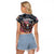 Personalized Patriotic Rebel American Raglan Cropped T Shirt Grunge USA Eagle Flag - Wonder Print Shop