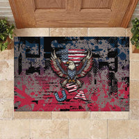 Patriotic Rebel American Rubber Doormat Grunge USA Eagle Flag - Wonder Print Shop