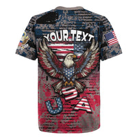 Personalized Patriotic Rebel American Rugby Jersey Grunge USA Eagle Flag - Wonder Print Shop
