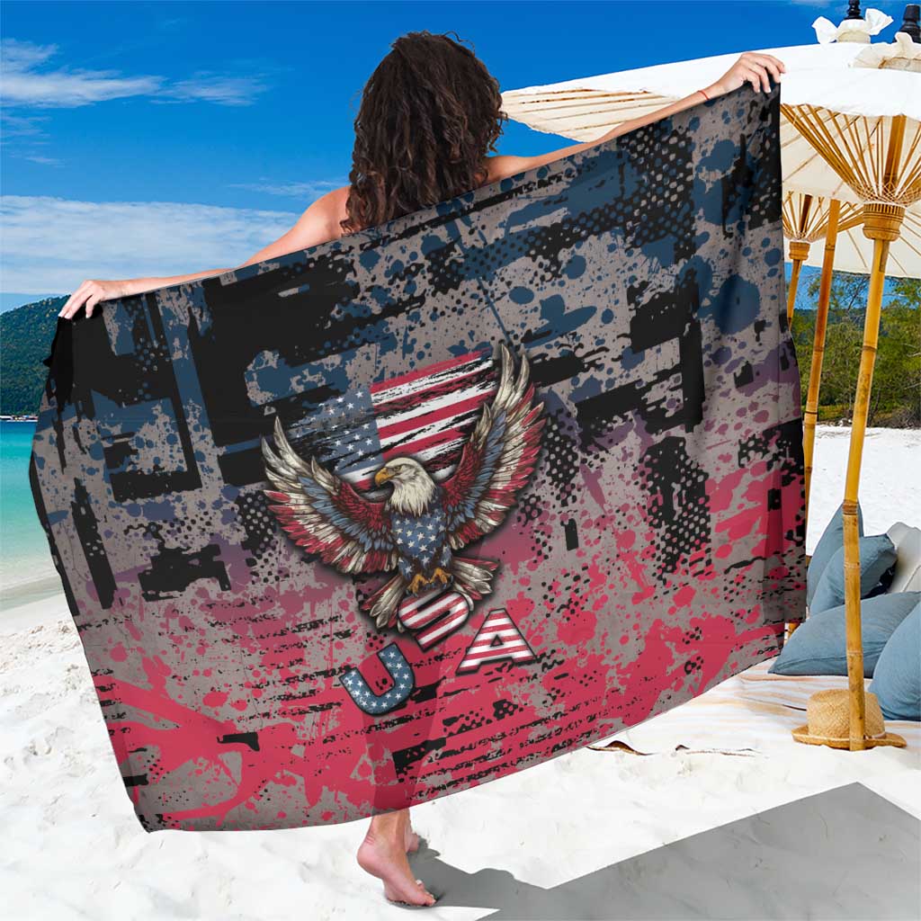 Patriotic Rebel American Sarong Grunge USA Eagle Flag - Wonder Print Shop