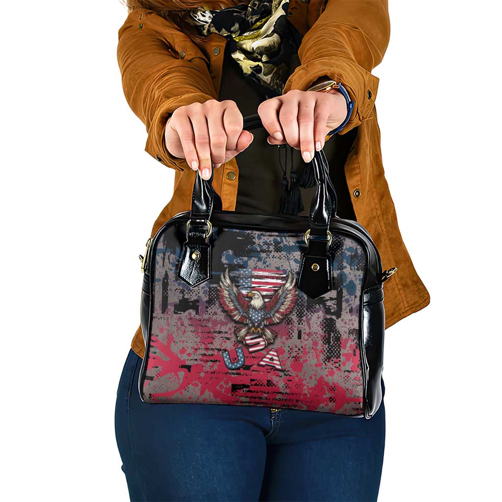 Patriotic Rebel American Shoulder Handbag Grunge USA Eagle Flag - Wonder Print Shop