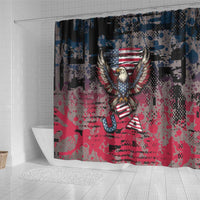 Patriotic Rebel American Shower Curtain Grunge USA Eagle Flag - Wonder Print Shop