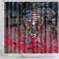 Patriotic Rebel American Shower Curtain Grunge USA Eagle Flag - Wonder Print Shop