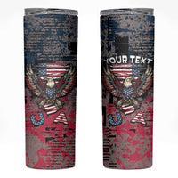 Personalized Patriotic Rebel American Skinny Tumbler Grunge USA Eagle Flag - Wonder Print Shop