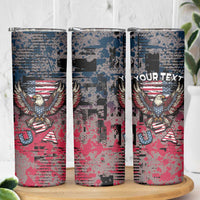 Personalized Patriotic Rebel American Skinny Tumbler Grunge USA Eagle Flag - Wonder Print Shop