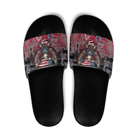 Patriotic Rebel American Slide Sandals Grunge USA Eagle Flag - Wonder Print Shop
