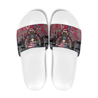 Patriotic Rebel American Slide Sandals Grunge USA Eagle Flag - Wonder Print Shop