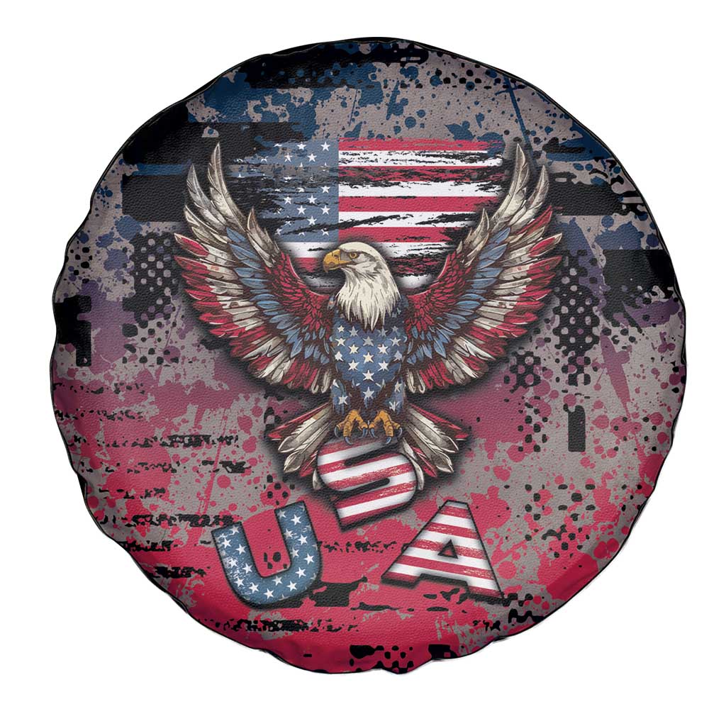 Patriotic Rebel American Spare Tire Cover Grunge USA Eagle Flag - Wonder Print Shop