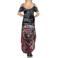 Personalized Patriotic Rebel American Summer Maxi Dress Grunge USA Eagle Flag - Wonder Print Shop