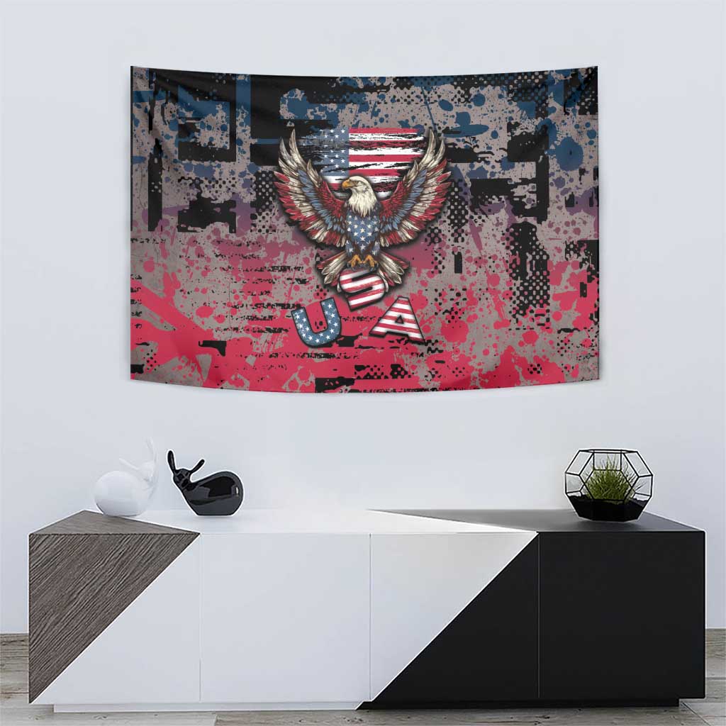 Patriotic Rebel American Tapestry Grunge USA Eagle Flag - Wonder Print Shop
