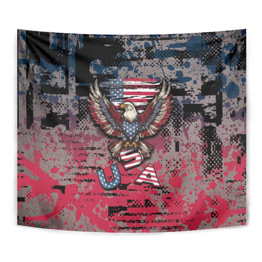 Patriotic Rebel American Tapestry Grunge USA Eagle Flag - Wonder Print Shop