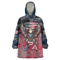 Personalized Patriotic Rebel American Wearable Blanket Hoodie Grunge USA Eagle Flag - Wonder Print Shop