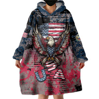Personalized Patriotic Rebel American Wearable Blanket Hoodie Grunge USA Eagle Flag - Wonder Print Shop