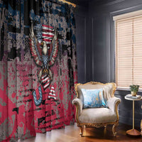 Patriotic Rebel American Window Curtain Grunge USA Eagle Flag - Wonder Print Shop