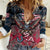 Personalized Patriotic Rebel American Women Casual Shirt Grunge USA Eagle Flag - Wonder Print Shop