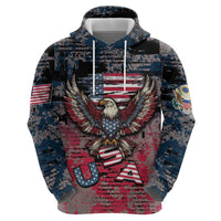 Personalized Patriotic Rebel American Zip Hoodie Grunge USA Eagle Flag - Wonder Print Shop