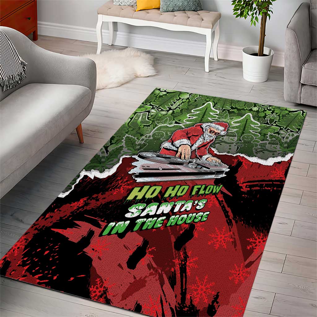 Hip Hop Christmas Area Rug DJ Santa Ho Ho Flow - Wonder Print Shop