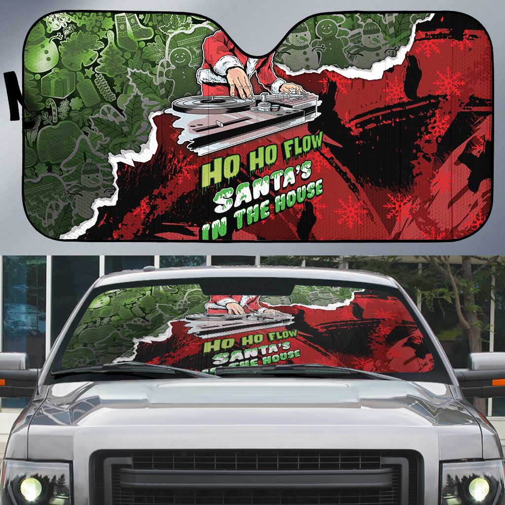 Hip Hop Christmas Auto Sun Shade DJ Santa Ho Ho Flow - Wonder Print Shop