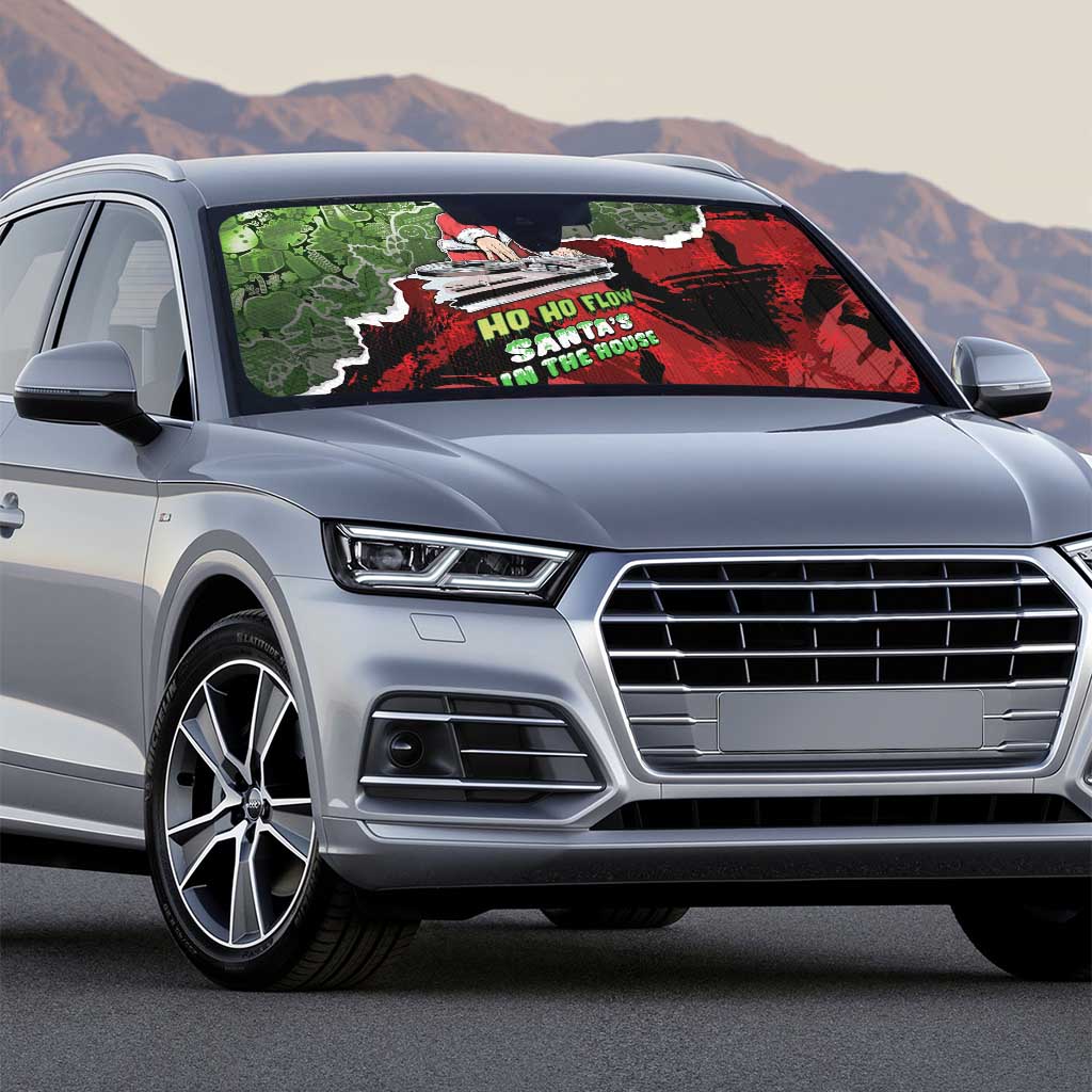 Hip Hop Christmas Auto Sun Shade DJ Santa Ho Ho Flow - Wonder Print Shop
