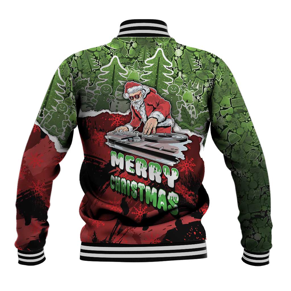 Hip Hop Christmas Baseball Jacket DJ Santa Ho Ho Flow - Wonder Print Shop