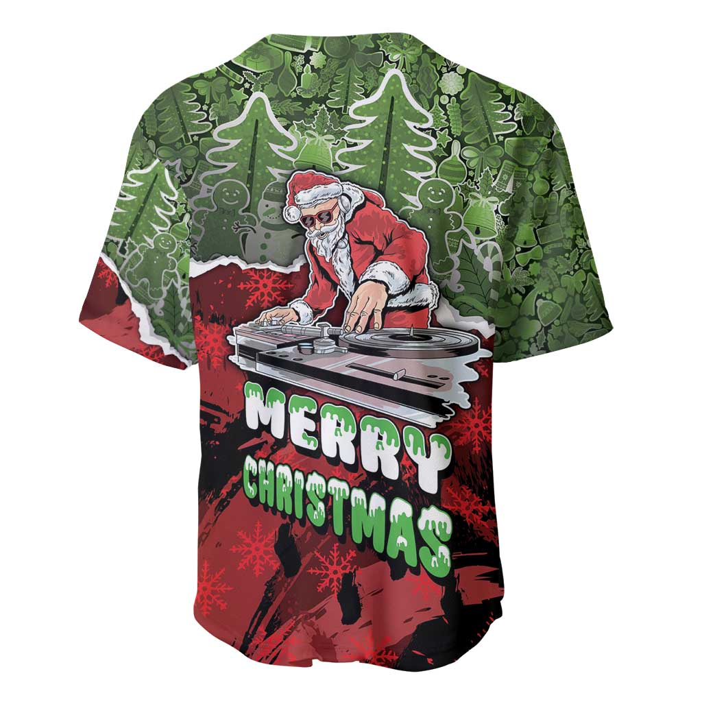 Hip Hop Christmas Baseball Jersey DJ Santa Ho Ho Flow - Wonder Print Shop