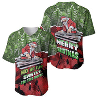 Hip Hop Christmas Baseball Jersey DJ Santa Ho Ho Flow - Wonder Print Shop