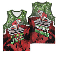 Hip Hop Christmas Basketball Jersey DJ Santa Ho Ho Flow - Wonder Print Shop