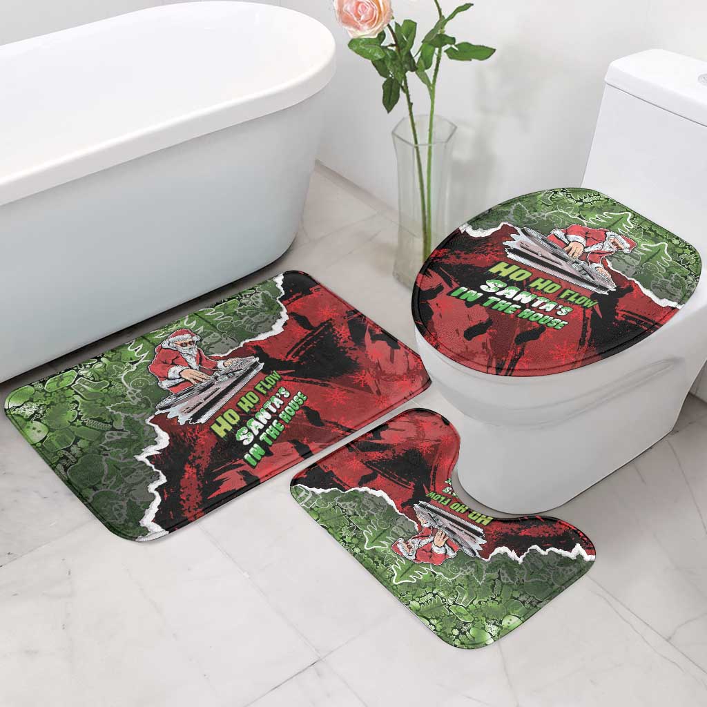 Hip Hop Christmas Bathroom Set DJ Santa Ho Ho Flow - Wonder Print Shop