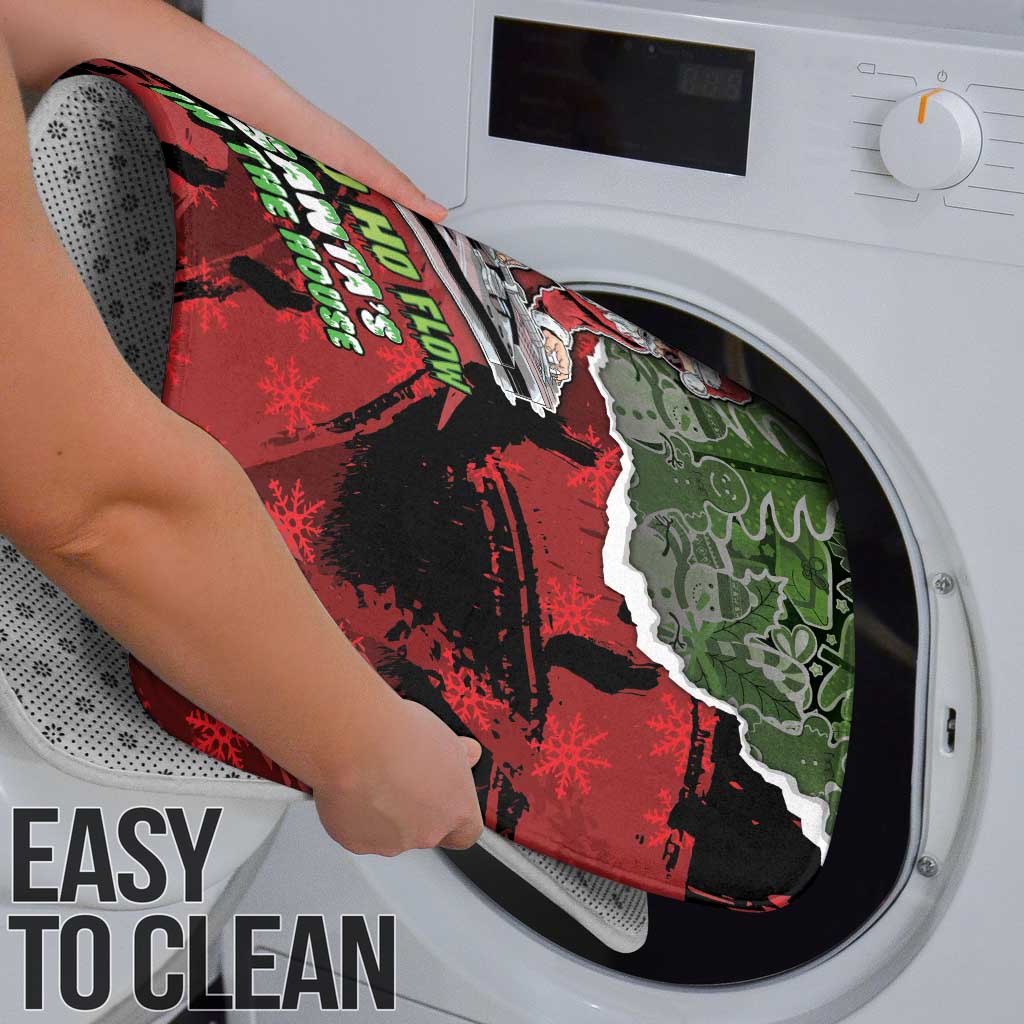 Hip Hop Christmas Bathroom Set DJ Santa Ho Ho Flow - Wonder Print Shop