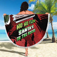 Hip Hop Christmas Beach Blanket DJ Santa Ho Ho Flow - Wonder Print Shop