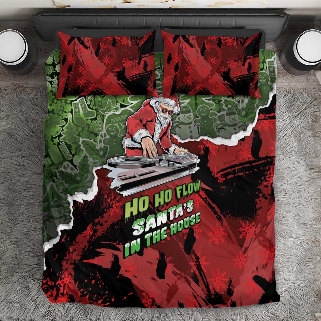 Hip Hop Christmas Bedding Set DJ Santa Ho Ho Flow - Wonder Print Shop