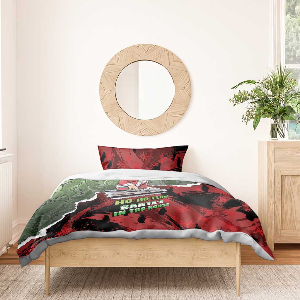 Hip Hop Christmas Bedding Set DJ Santa Ho Ho Flow - Wonder Print Shop