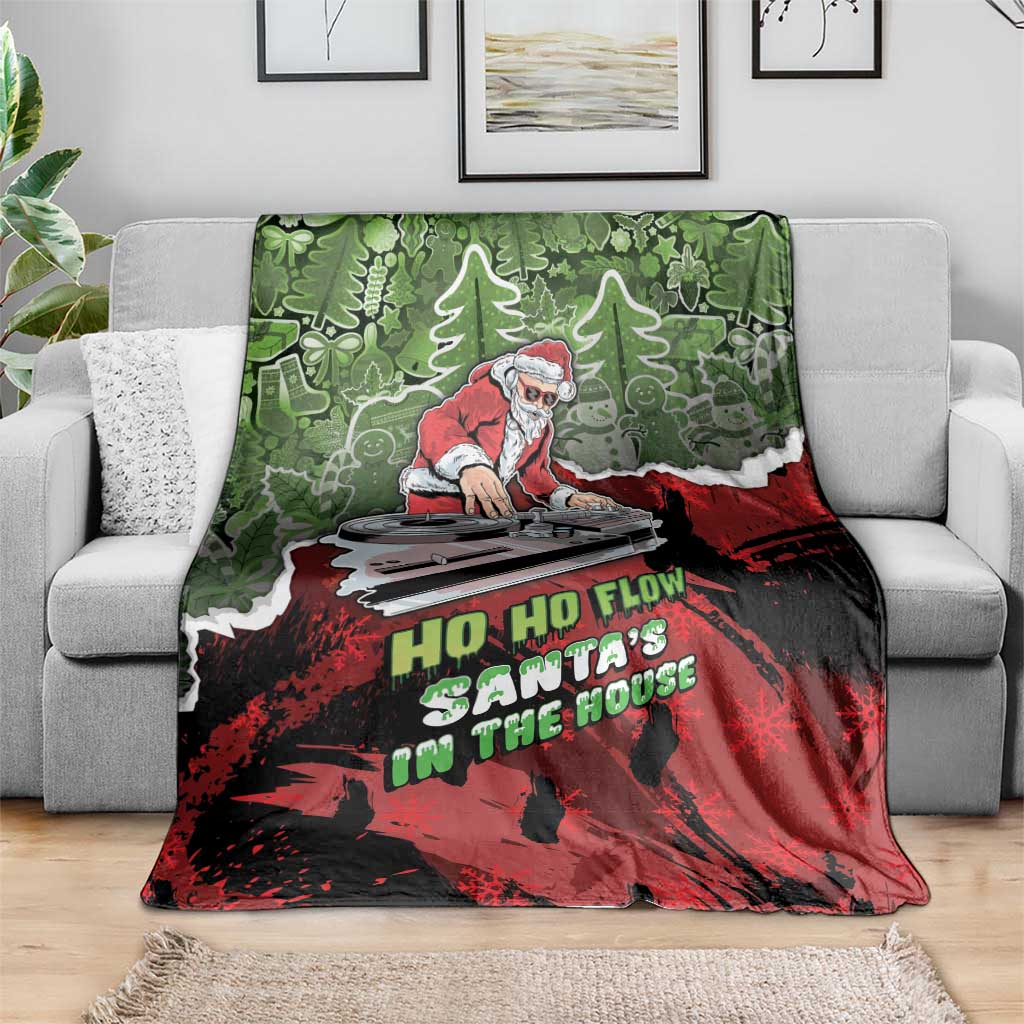 Hip Hop Christmas Blanket DJ Santa Ho Ho Flow - Wonder Print Shop