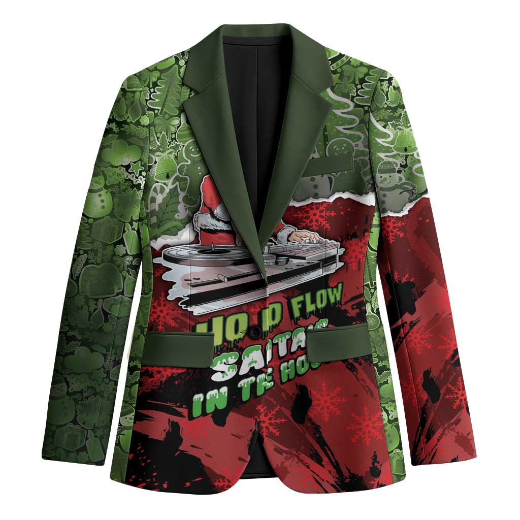 Hip Hop Christmas Blazer DJ Santa Ho Ho Flow - Wonder Print Shop